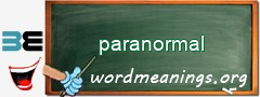 WordMeaning blackboard for paranormal